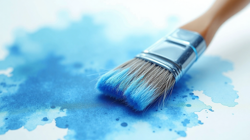 Pinceau à lavis et pinceau rond